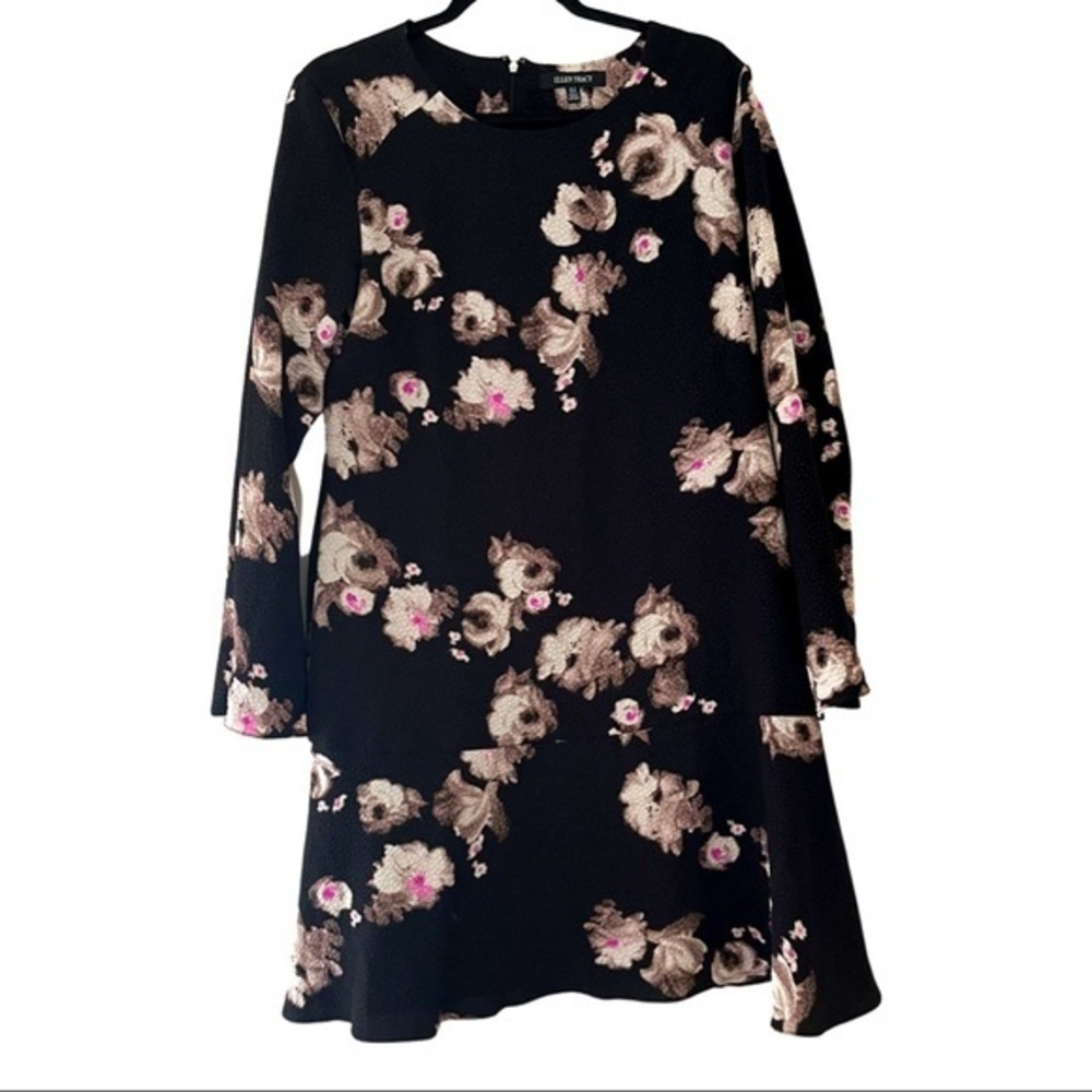 Ellen Tracy Long Sleeve Floral Dress